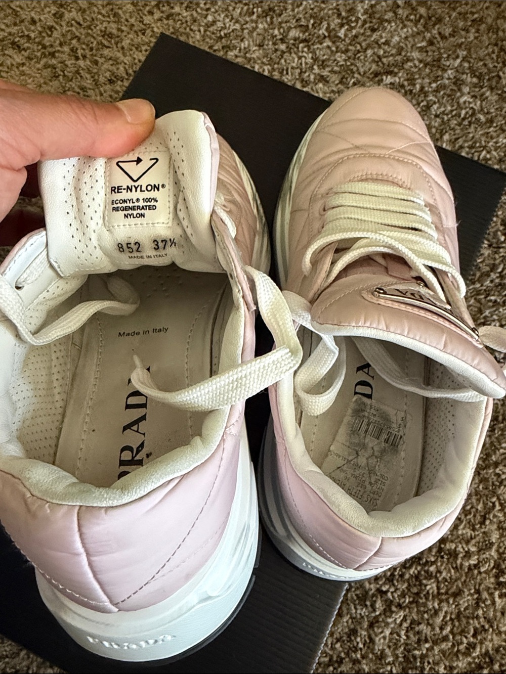 PRADA Lightweight PRAX Sneakers - Rose Pink White - - Picture 2 of 13